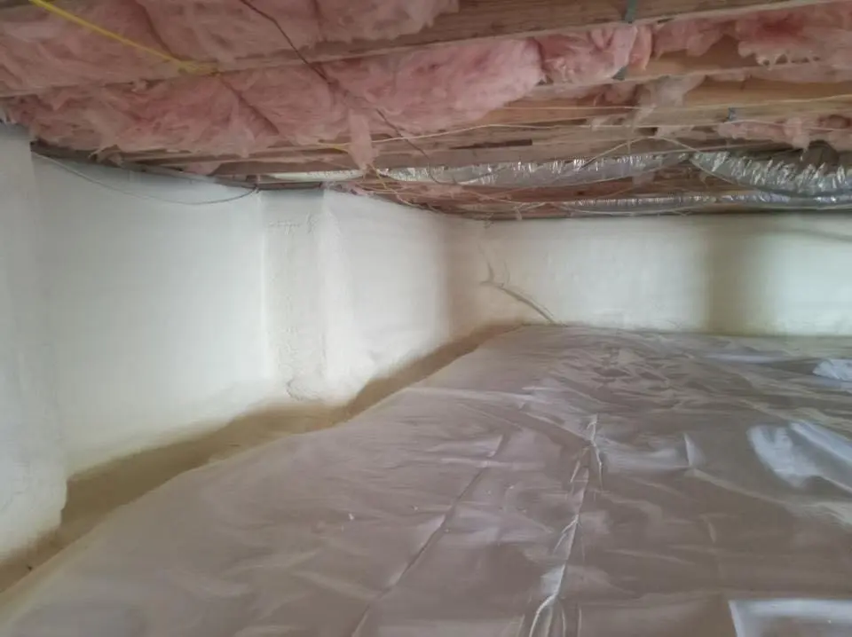 Crawl space encapsulation with closed-cell spray foam for Attic Insulation in Bow